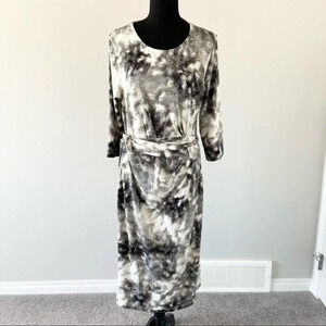 Olsen Europe Self Tie Front Made in Greece Stretchy Shift Dress